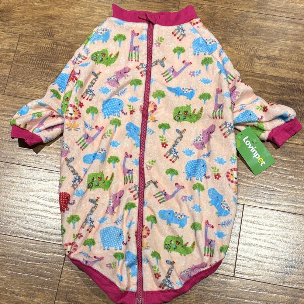 Pink Patterned Dog Onesie